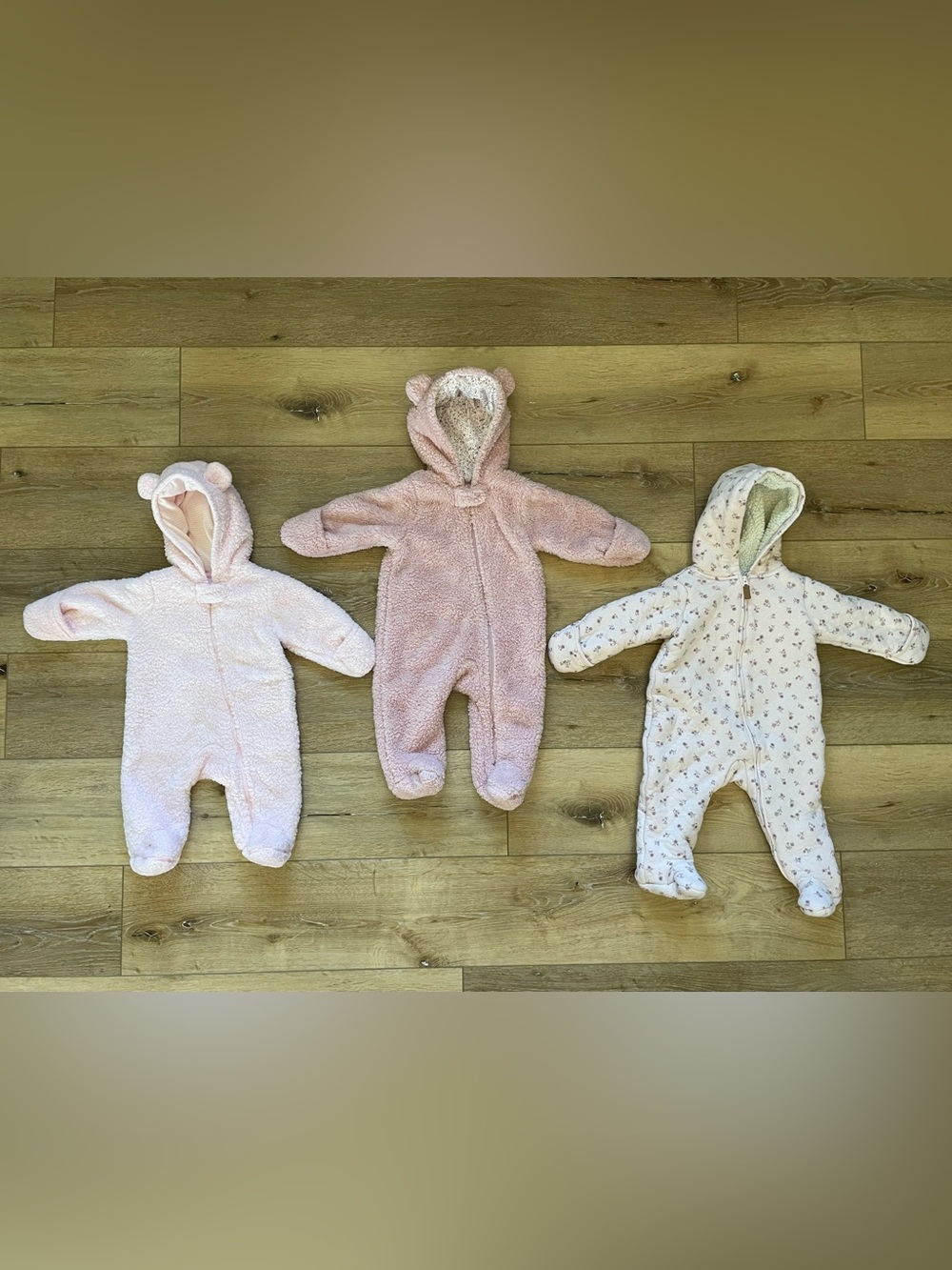 Carters Baby Girl Fleece Bunting Suits 3M, 6M and 9M
